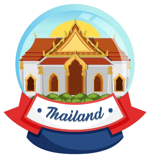 Bangkok Thaïlande Emblème Logo Bannière Illustration — Image vectorielle