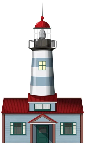 Phare Isolé Sur Fond Blanc Illustration — Image vectorielle