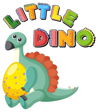 Küçük sevimli dinozor çizgi film karakteri çizimi