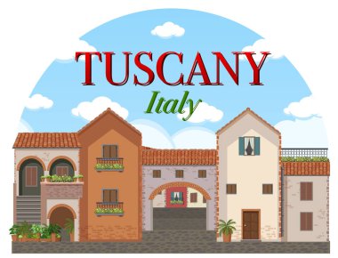Toskana İtalya Logo Bayrağı İllüstrasyonu