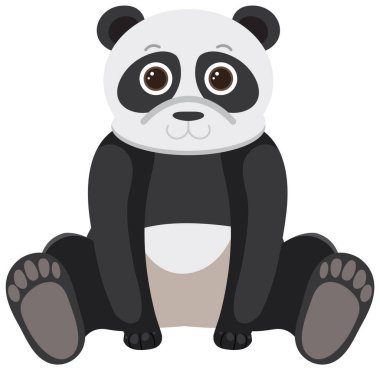 Düz stil resimde şirin panda