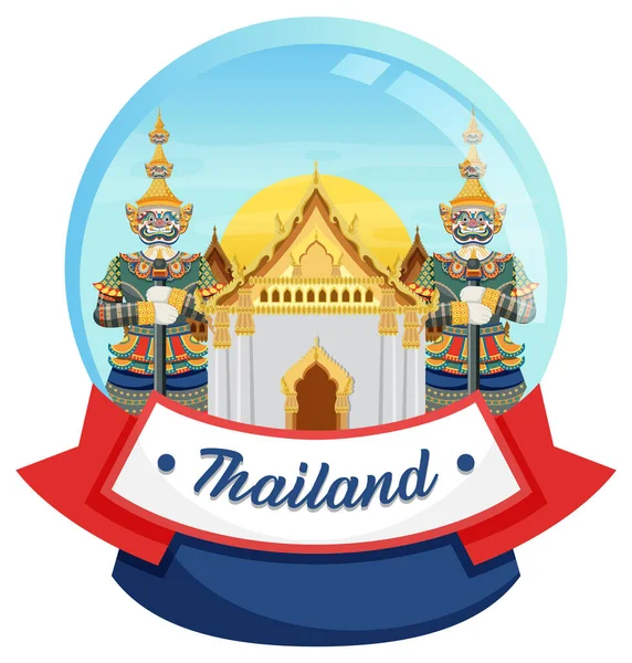 Bangkok Tailandia Landmark Logo Banner Ilustración — Archivo Imágenes Vectoriales