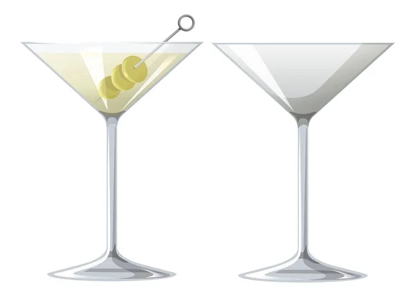 Cocktail Martini Dans Illustration Verre — Image vectorielle