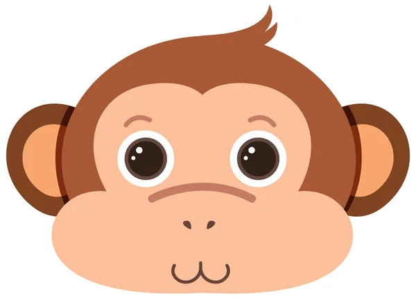 Monkey Head Flat Style Illustration — Stock vektor