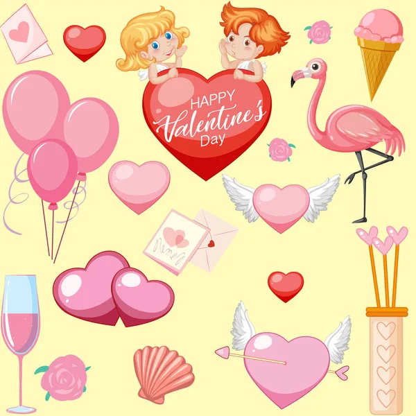 Little Cupid Heart Seamless Pattern Illustration — Stock Vector