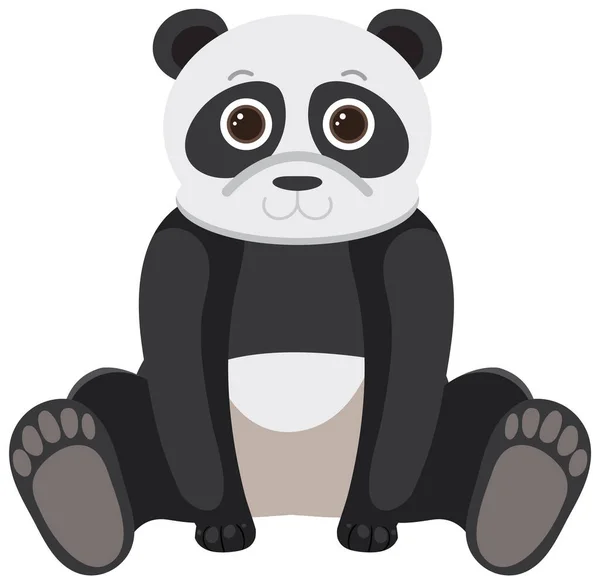 Cute Panda Flat Style Illustration — Stock Vector