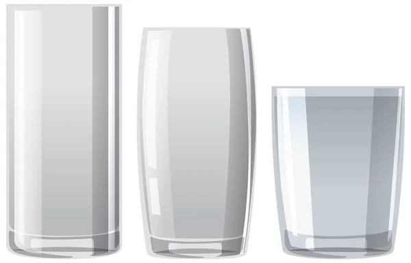 Set Vasos Vacíos Sobre Fondo Blanco Ilustración — Vector de stock