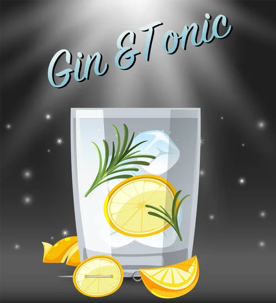 Mojito Cocktail Glas Auf Glitzerndem Hintergrund — Stockvektor