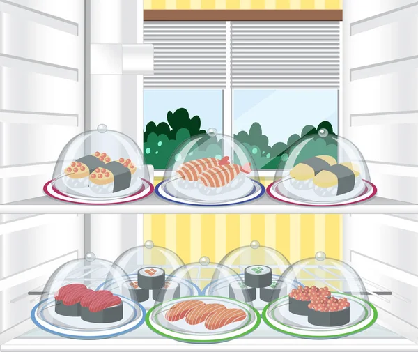 Refrigerator Foods Illustration — Stock Vector