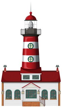 Deniz feneri beyaz arkaplan resimlerinde izole edildi