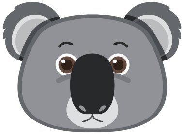 Koala başı düz stil resimlemesi