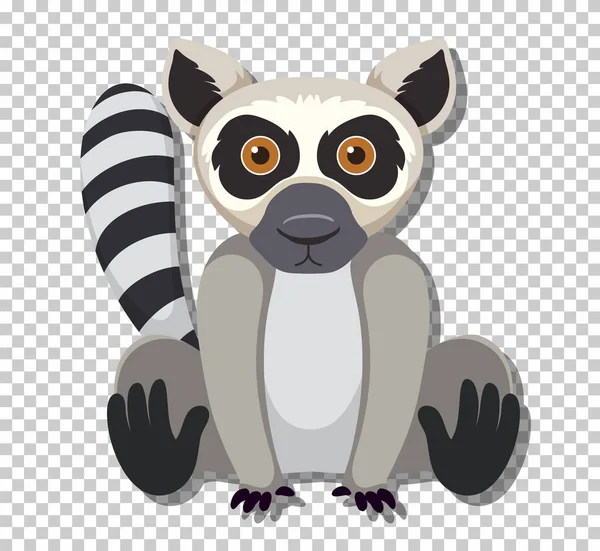 Aranyos Lemur Lapos Rajzfilm Stílusú Illusztráció — Stock Vector