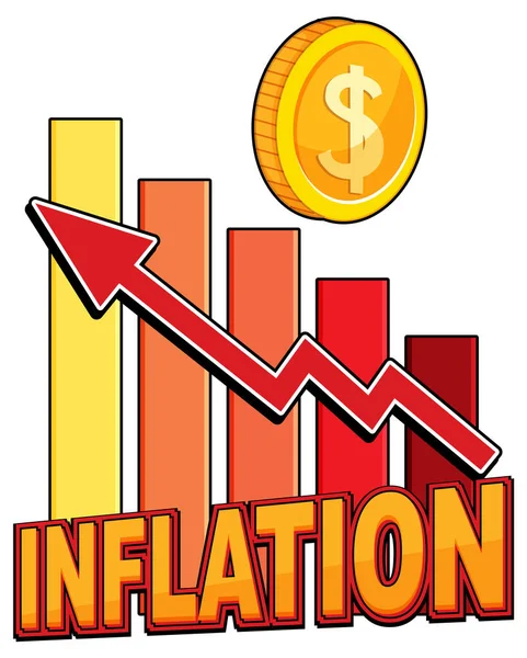 Inflación Palabra Aislada Texto Ilustración — Archivo Imágenes Vectoriales