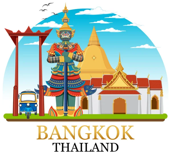 Bangkok Tayland Landmark Logo Sancakları