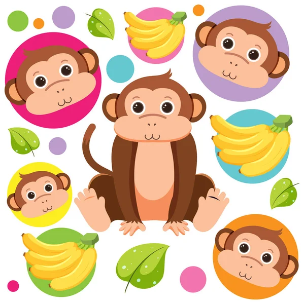 Şirin maymun kusursuz desen çizimi