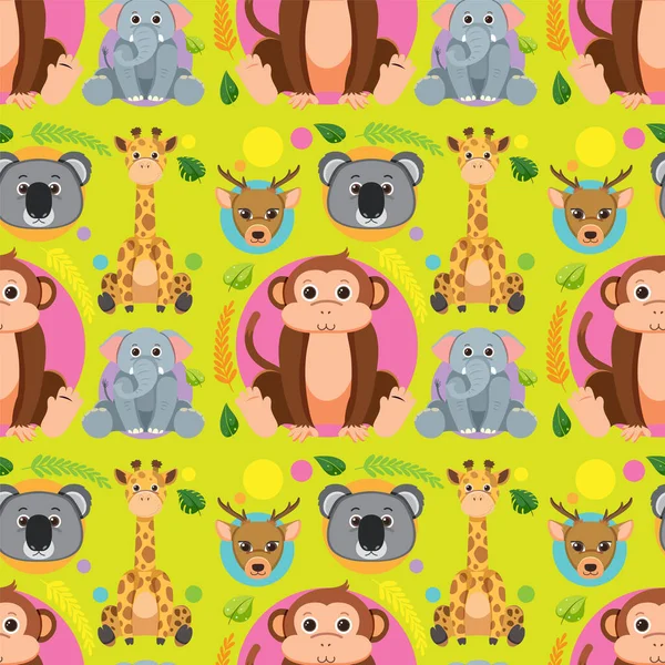 Sevimli hayvanlar kusursuz desenli çizimler.