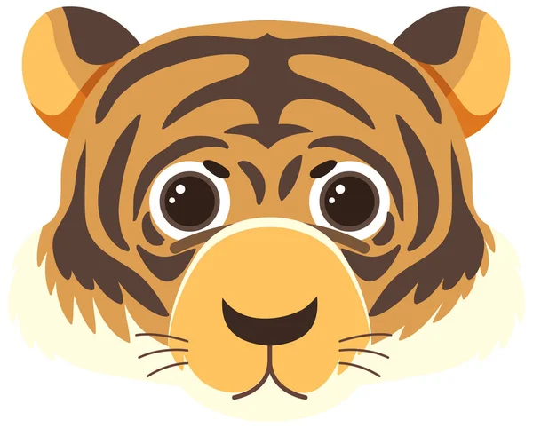 Tiger Head Flat Style Illustration — Stock Vector