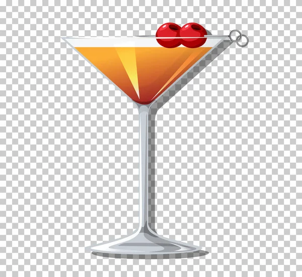 Martinez Cocktail Glas Illustration — Stock vektor