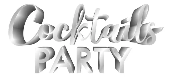 Cocktails Nacht Party Isolierte Wort Text Illustration — Stockvektor