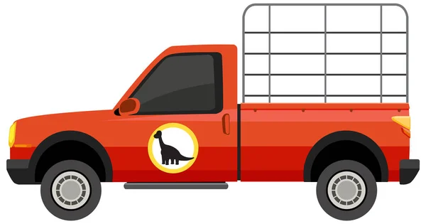 Safari Käfig Auto Auf Weißem Hintergrund Illustration — Stockvektor
