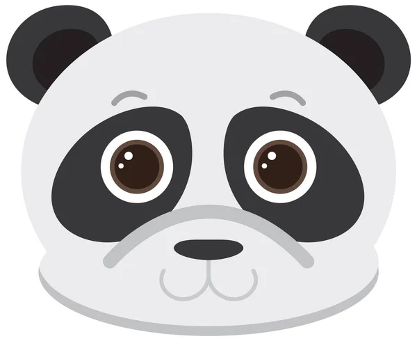 Panda Hoofd Platte Stijl Illustratie — Stockvector