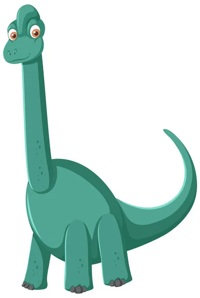 Cute Brachiosaurus Dinosaur Cartoon Illustration — Stock Vector