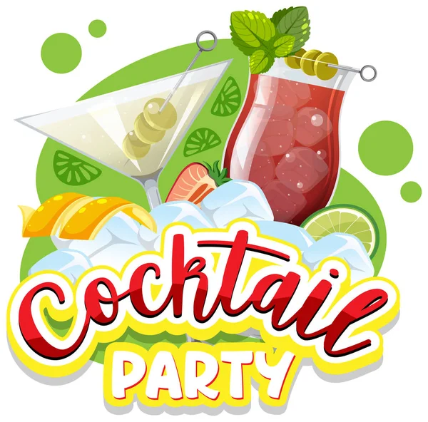 Een Cocktail Party Banner Tekst Illustratie — Stockvector