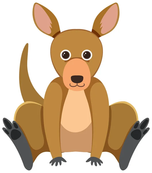 Cute Kangaroo Flat Cartoon Style Illustration — Stock Vector