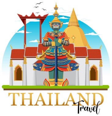Bangkok Tayland Landmark Logo Sancakları