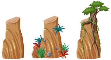 Farklı orman nesneleri çizimi