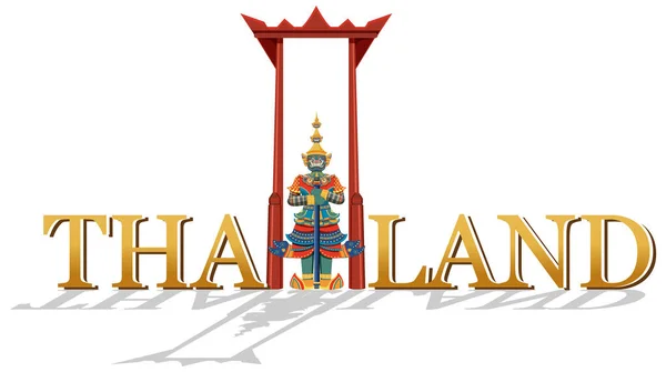 Bangkok Thaïlande Emblème Logo Bannière Illustration — Image vectorielle