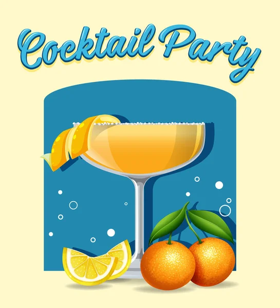 Cocktail Dans Illustration Verre — Image vectorielle