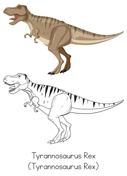 Dinosaur Sketching Tyrannosaurus Rex Illustration — Stock vektor