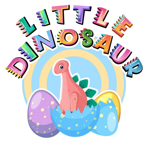 Little Cute Dinosaur Cartoon Party Theme Illustration — Stock Vector