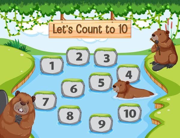 Подсчет от 1 до 10 иллюстраций
