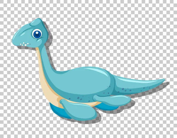 Lindo Dinosaurio Plesiosaurio Ilustración Aislada — Vector de stock