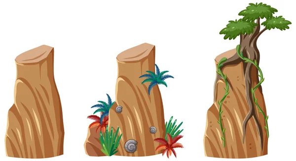 Conjunto Diferentes Objetos Forestales Ilustración — Vector de stock