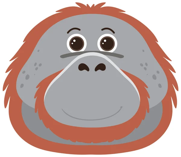 Cabeza Orangután Ilustración Estilo Plano — Vector de stock
