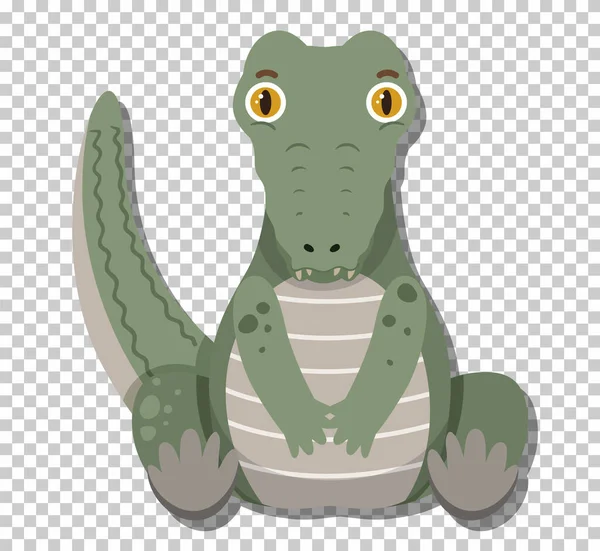 Crocodilo Bonito Desenho Animado Plano Ilustração Estilo — Vetor de Stock