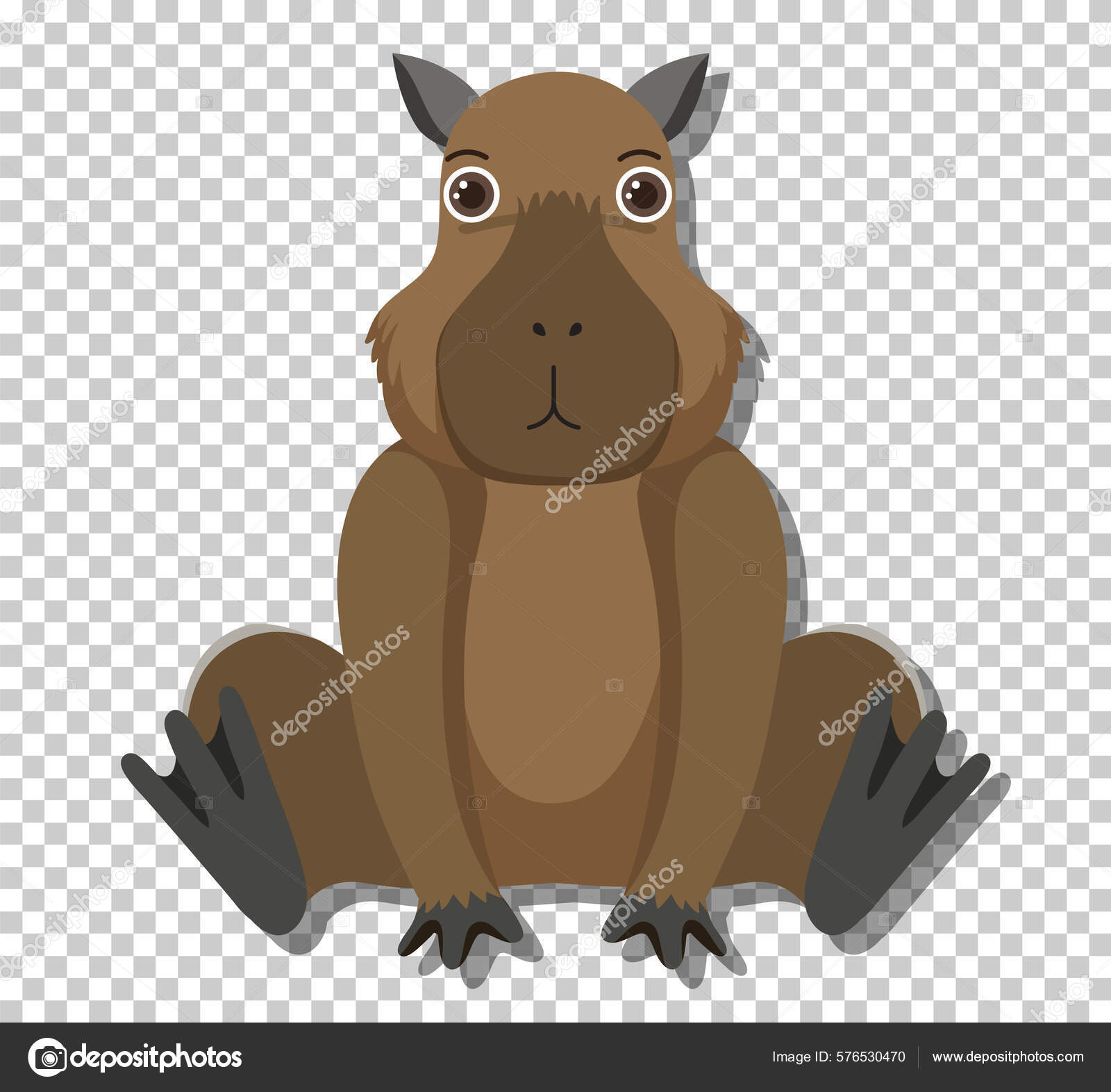 Ilustração em vetor capivara kawaii de desenho animado bonito vetor animal  isolado estilo de desenho animado plano isolado