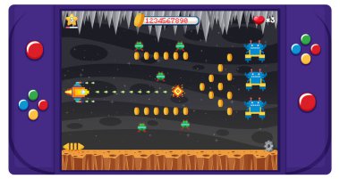 El bilgisayarı oyun konsolu izole illüstrasyonu