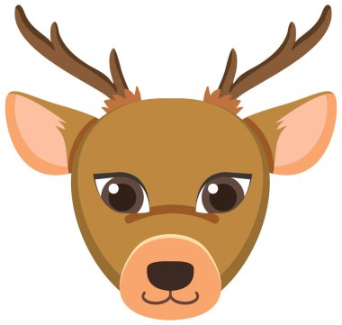 Geyik başı düz stil resimlemesi