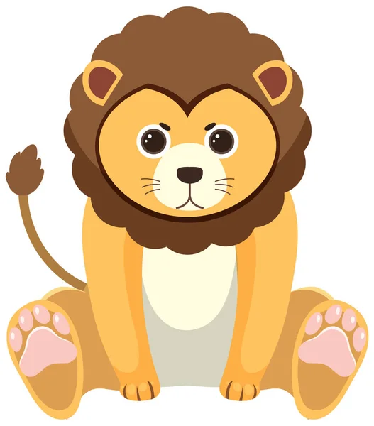 Cute Lion Flat Style Illustration — Stock vektor