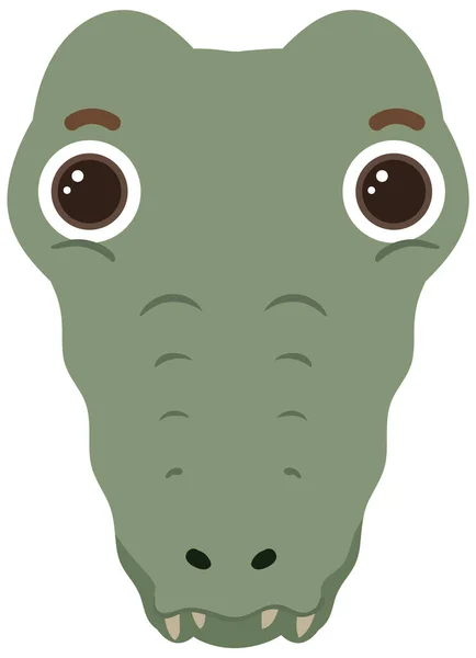 Cute crocodile head in flat style illustration