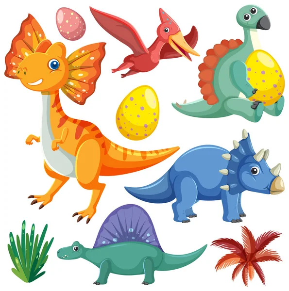 Cute Dinozaur Bezszwowy Wzór Ilustracji — Wektor stockowy