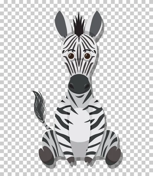 Cute Zebra Płaskiej Ilustracji Stylu Kreskówki — Wektor stockowy