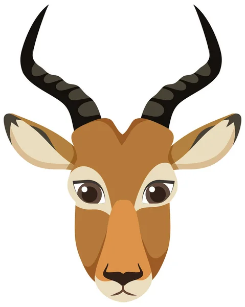Niedliche Impala Kopf Flachen Stil Illustration — Stockvektor