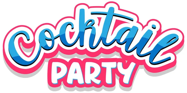 Textová Ilustrace Nápisu Koktejl Party — Stockový vektor