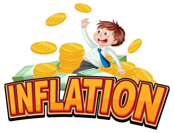 Inflace Izolované Slovo Text Vyhozený Podnikatel Ilustrace — Stockový vektor