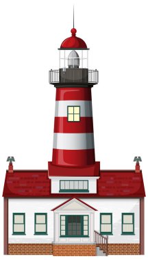 Deniz feneri beyaz arkaplan resimlerinde izole edildi